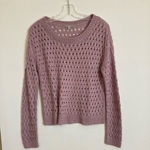 Halogen dusty lavender cropped sweater